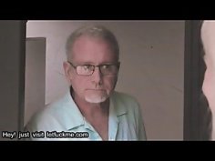 Milf kinky blonde gags on her grandpa s cock mature big tits cumshot american