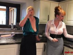 Big tits blonde lesbian lucy gresty horny kitchen fuck with dirty talk